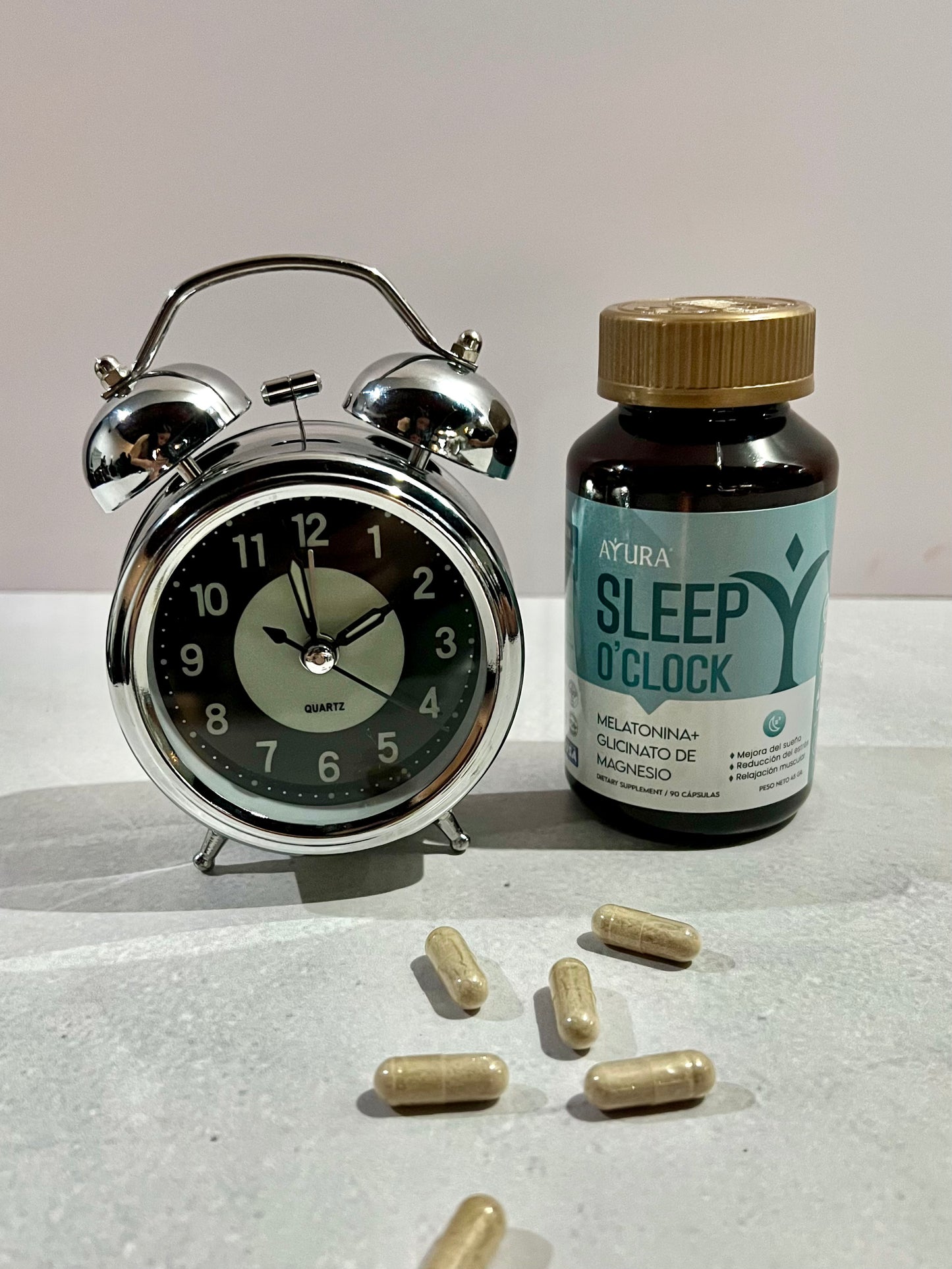 SLEEP O'CLOCK - Melatonina, Glicinato de Magnesio y Valeriana